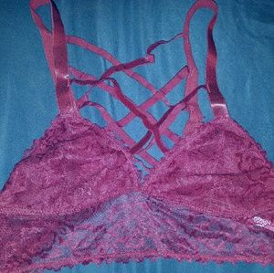Wine lace bralette - XL (NWT)